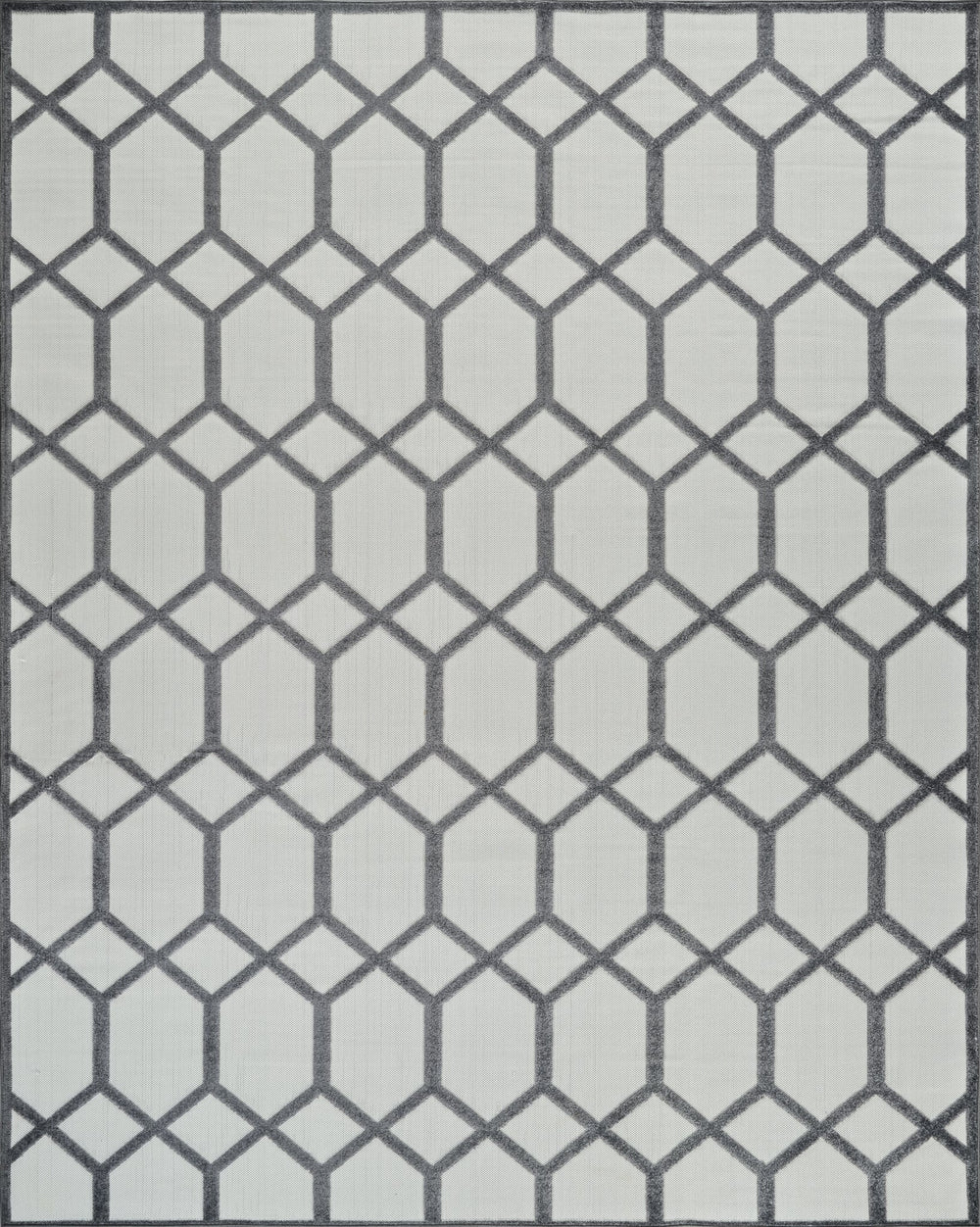 Kairo Trellis Contemporary Grey and Beige Indoor Rug