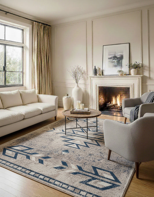 Havana Boho South-Western Blue Rug