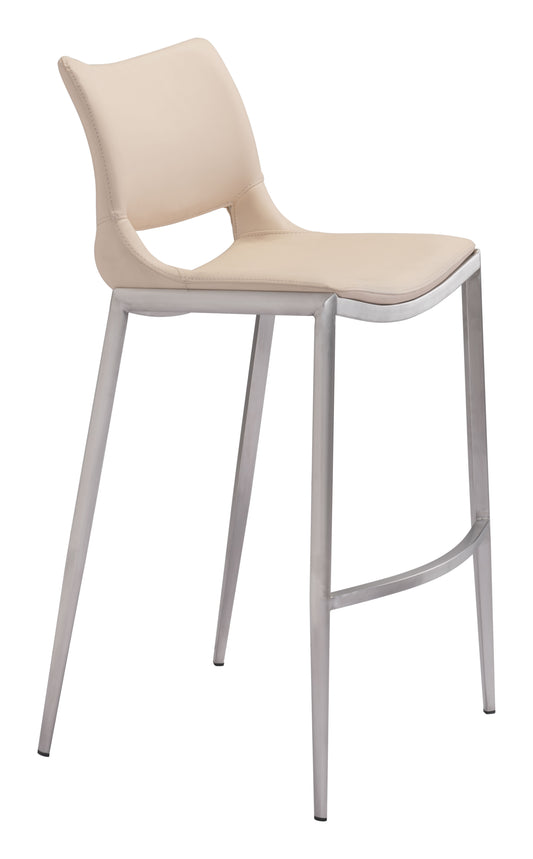 Tabouret de bar Ace (lot de 2) rose clair et argent