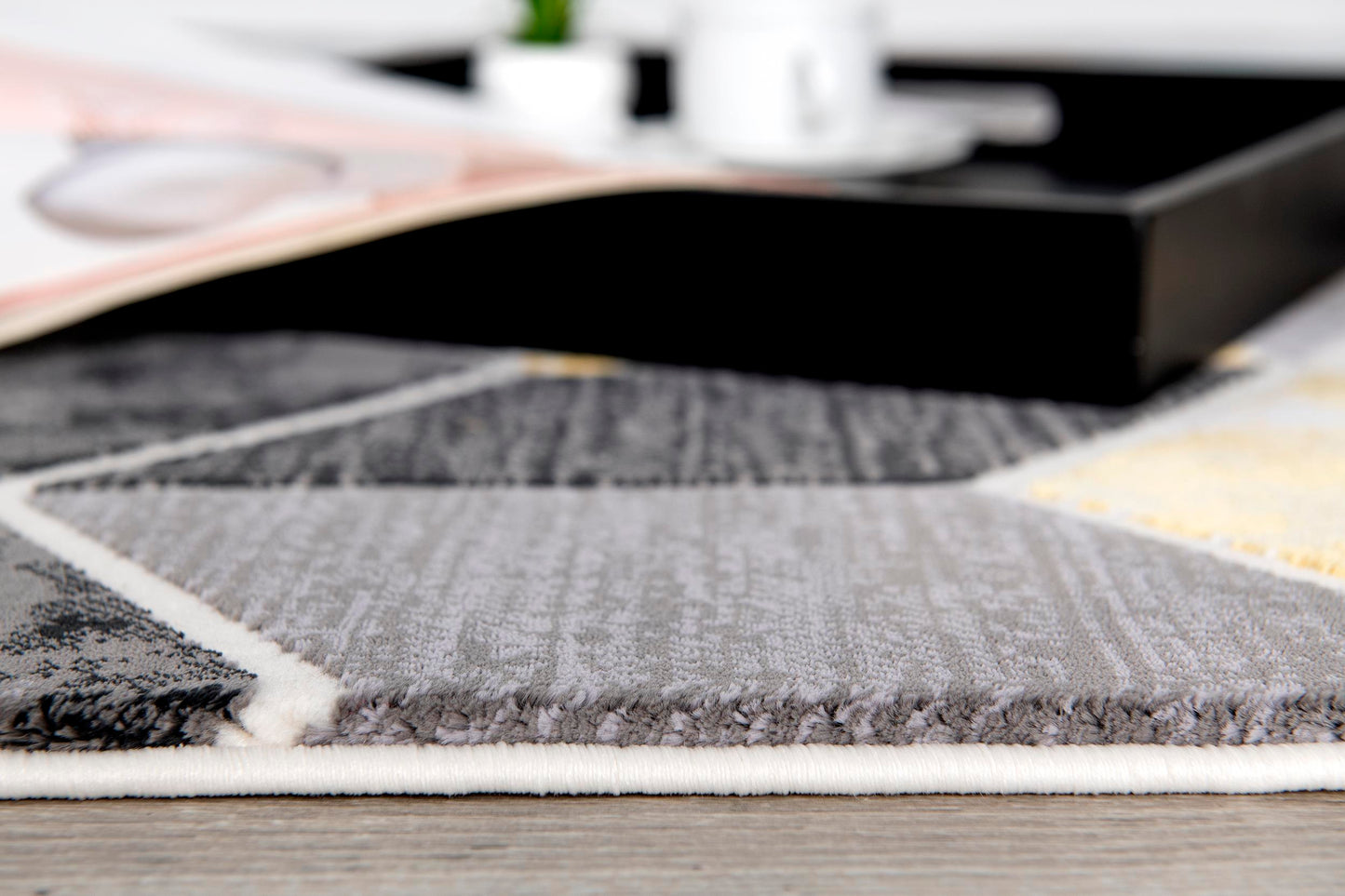 Alfombra geométrica abstracta gris Oasis