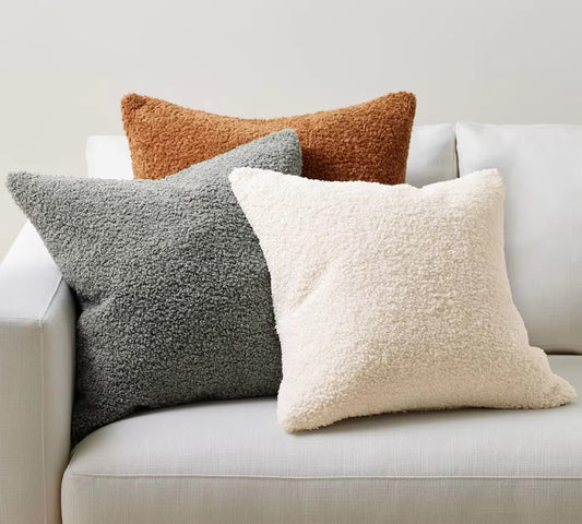 Textured Greige Pillow with Insert & Cover