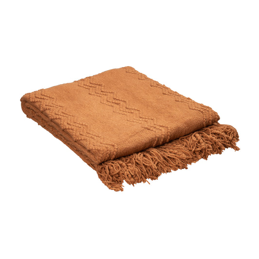 100% Acrylic Decorative Throw Terracotta