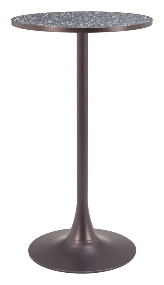 Mesa de bar negra y bronce: mesa de comedor elegante y duradera para espacios con estilo