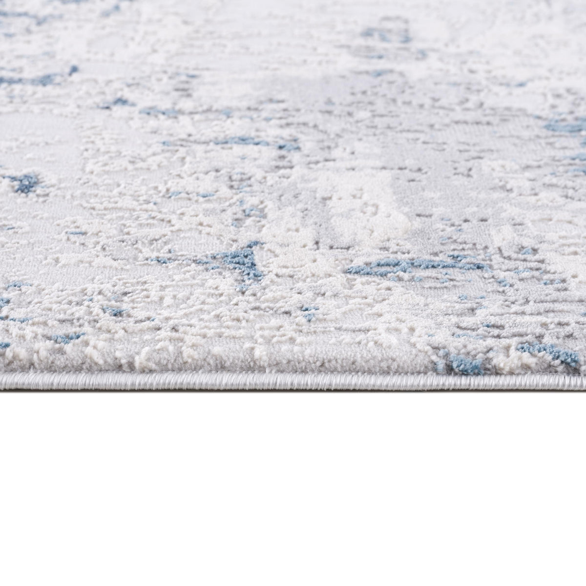 Amara Abstract Contemporary Blue and Cream Indoor Rug-23