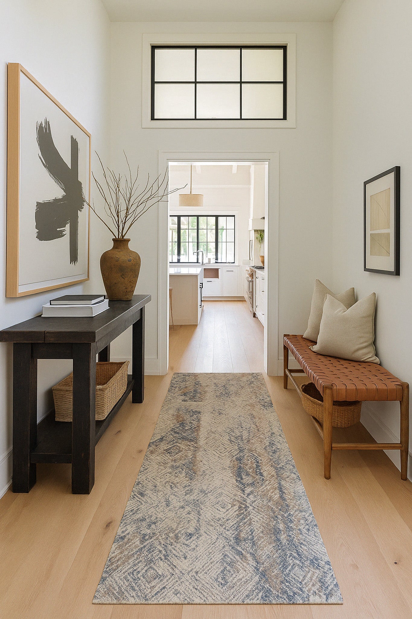 Alfombra contemporánea costera azul marino de Vogue