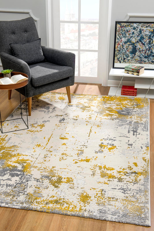 Vogue Abstract Contemporary Gold Rug