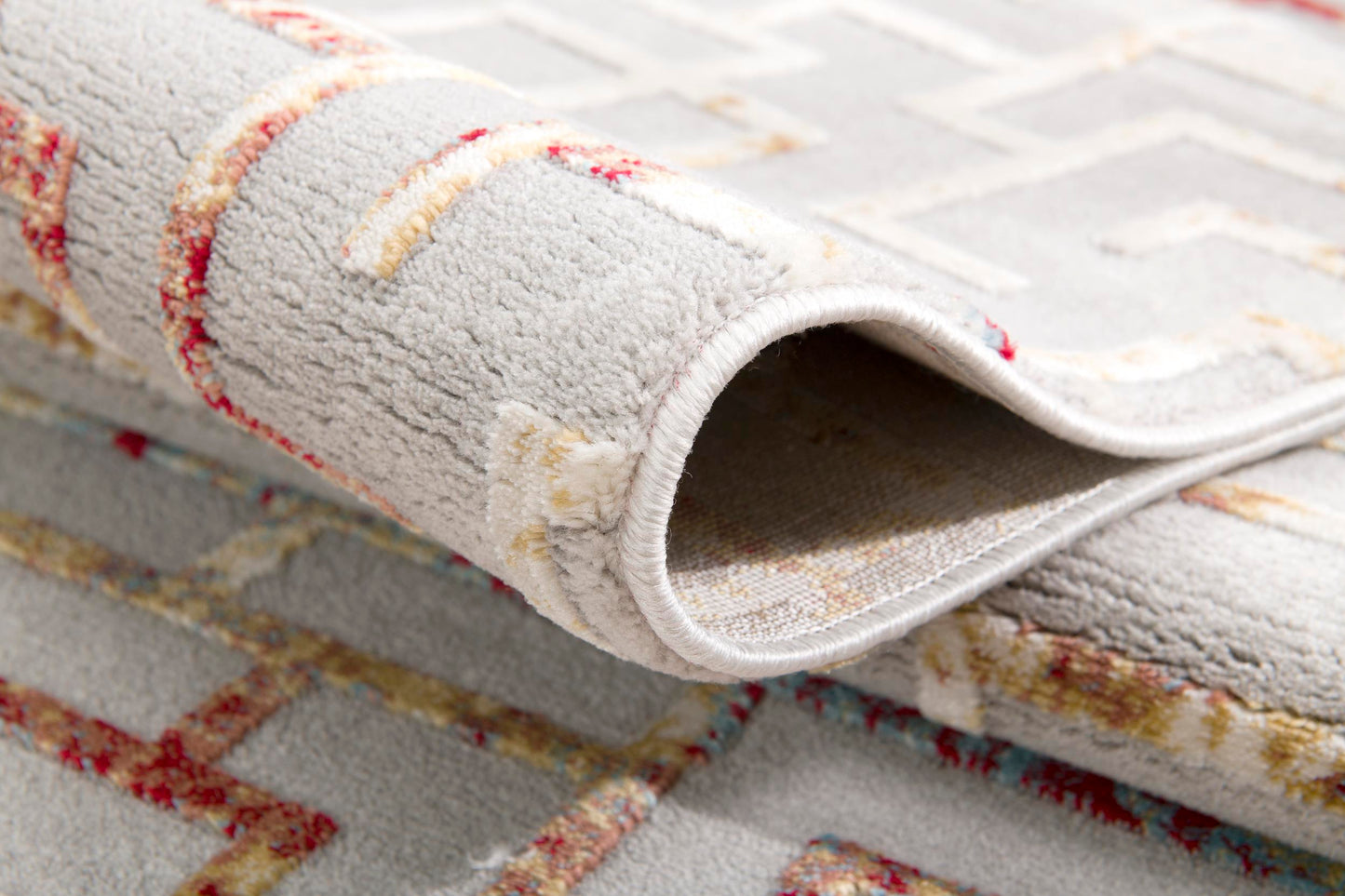 Alfombra geométrica contemporánea gris Vogue