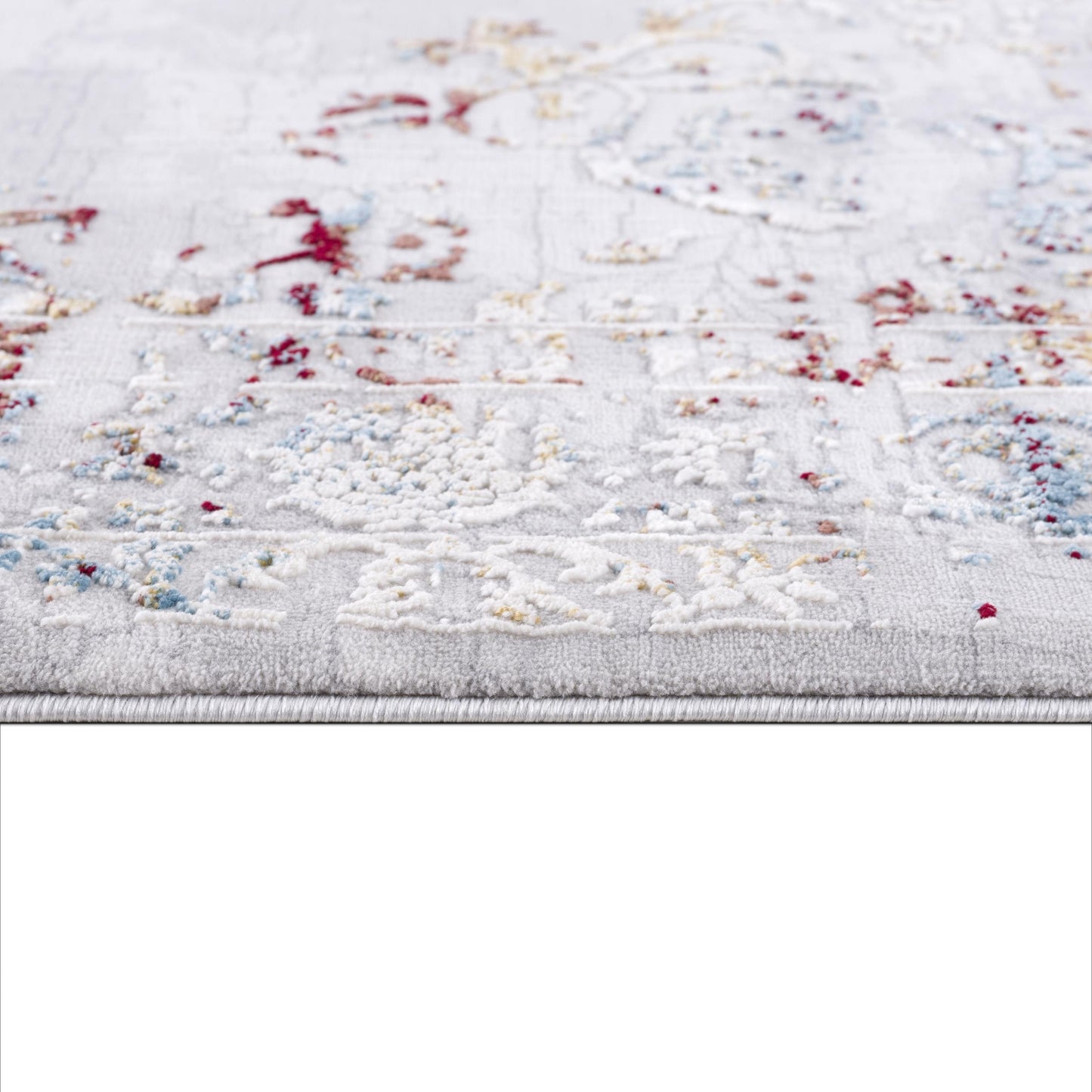 Seraphin Abstract Contemporary Grey and Red Indoor Rug-14