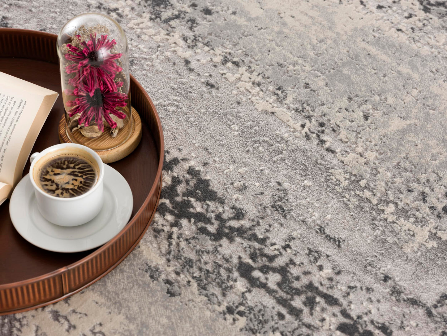 Alfombra contemporánea abstracta gris de Vogue