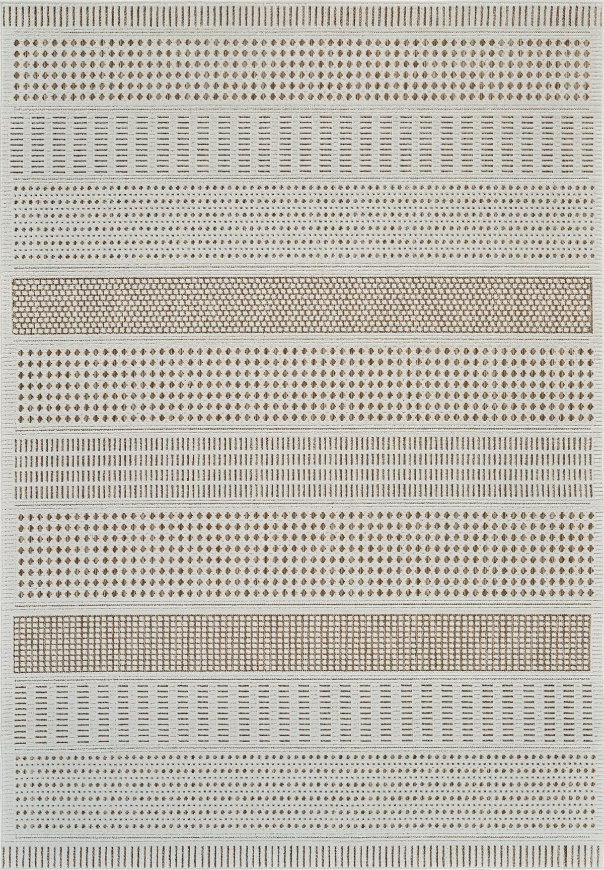 Tapis Azura géométrique contemporain beige et marron