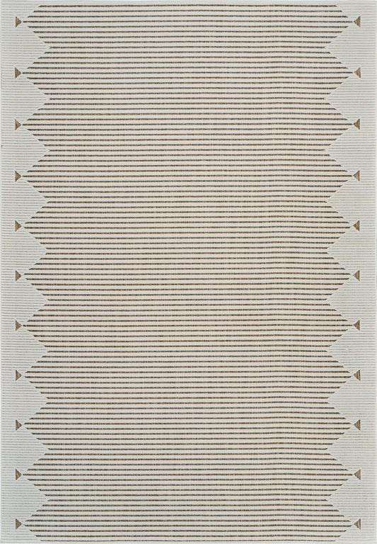 Alfombra moderna beige a rayas Maise