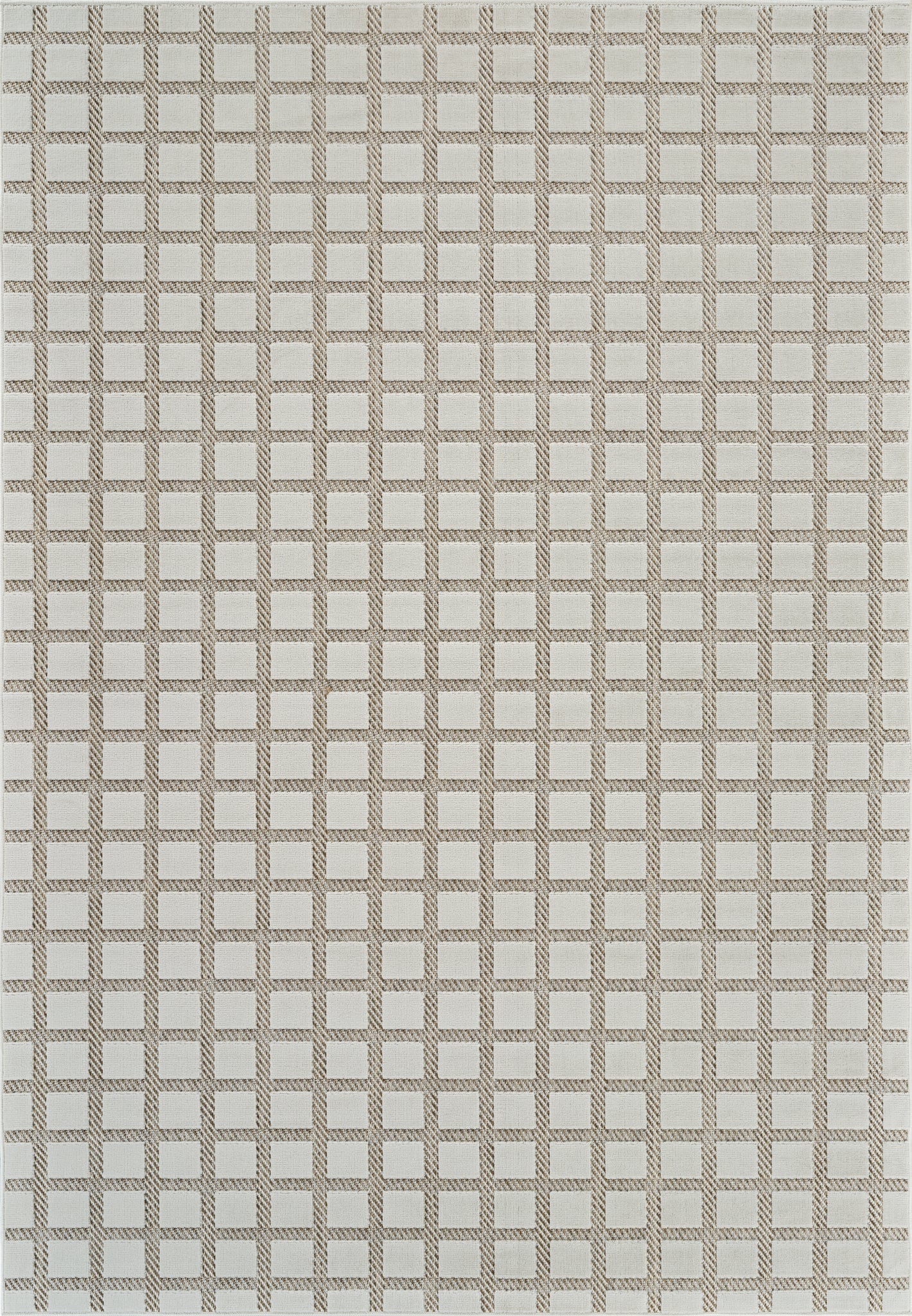 Tapis beige moderne à carreaux Maise