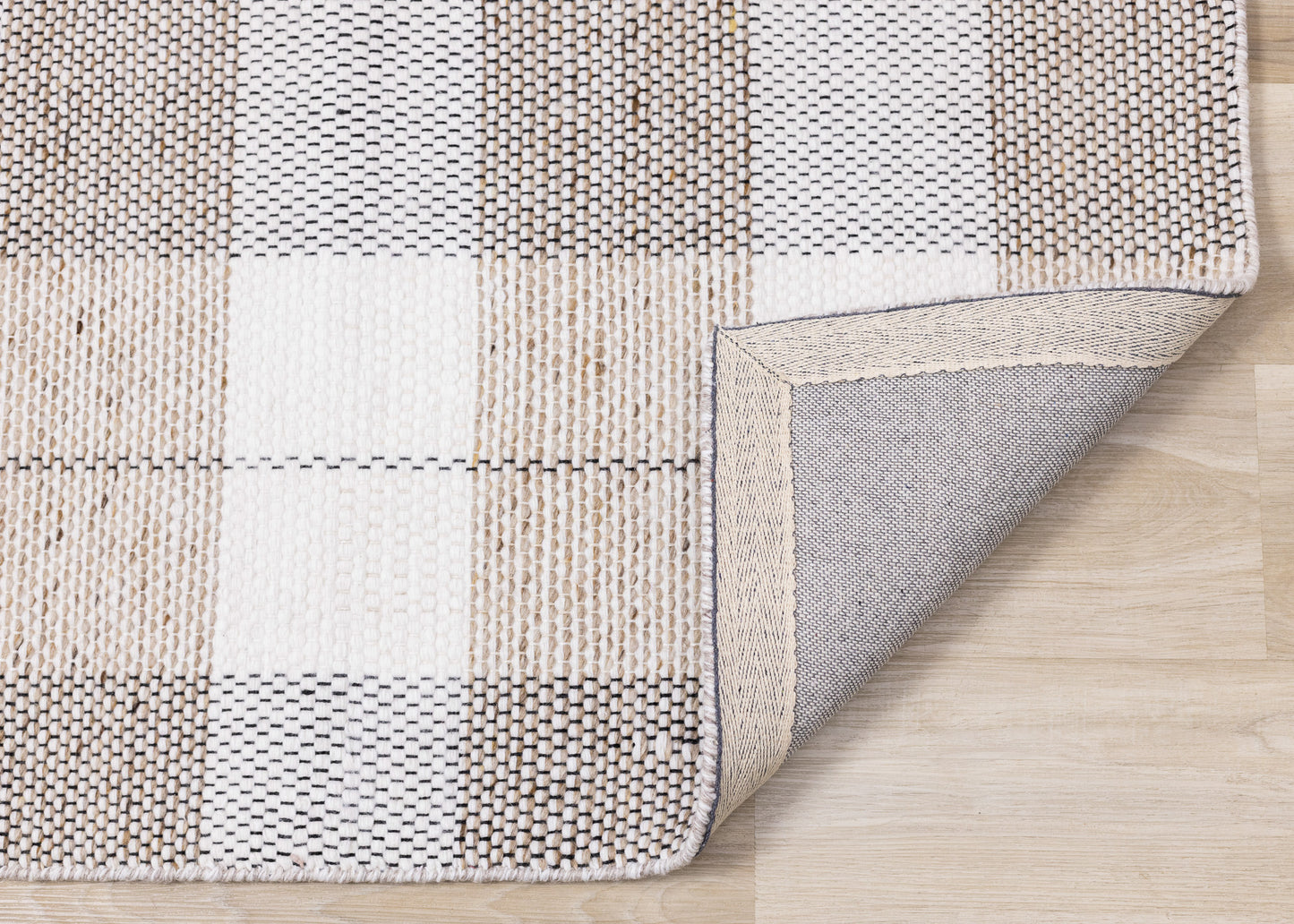 Contemporary Geometric Plaid Cream Area Rug