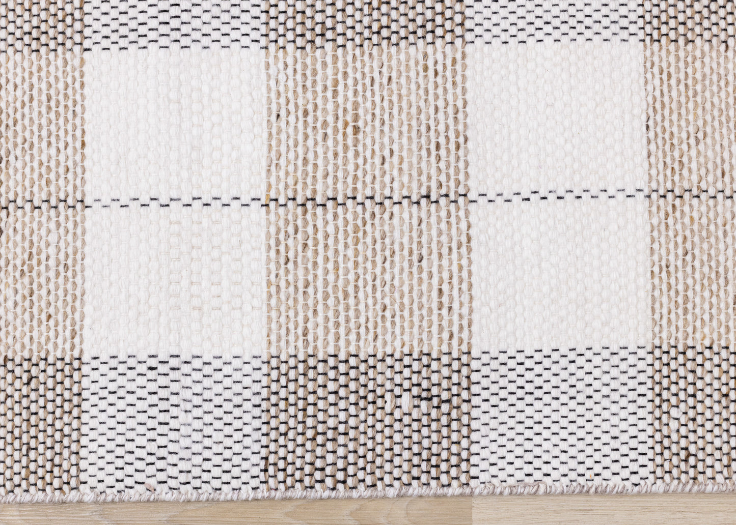 Contemporary Geometric Plaid Cream Area Rug