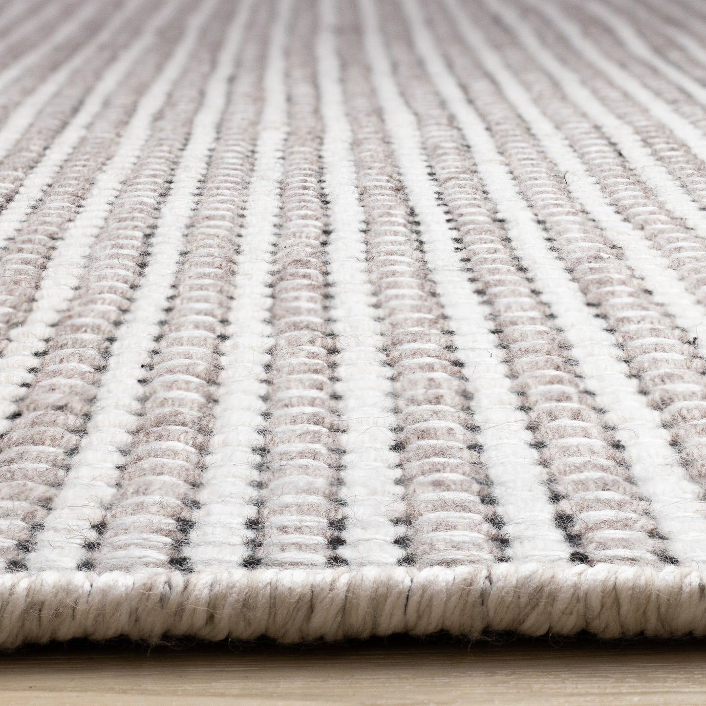 Contemporary Stripes White Area Rug