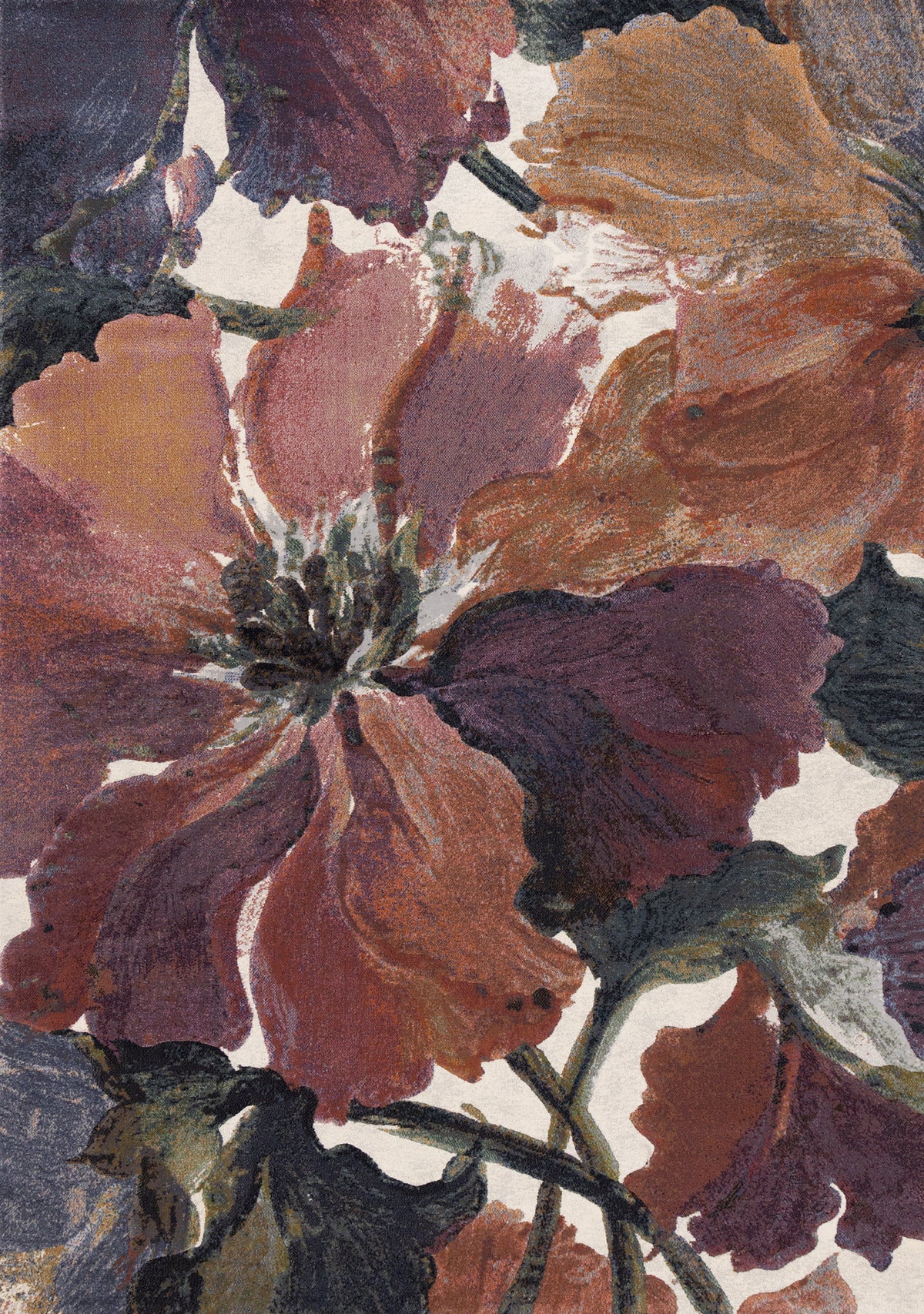 Acadia Botanical Contemporary Pink and Red Indoor Rug
