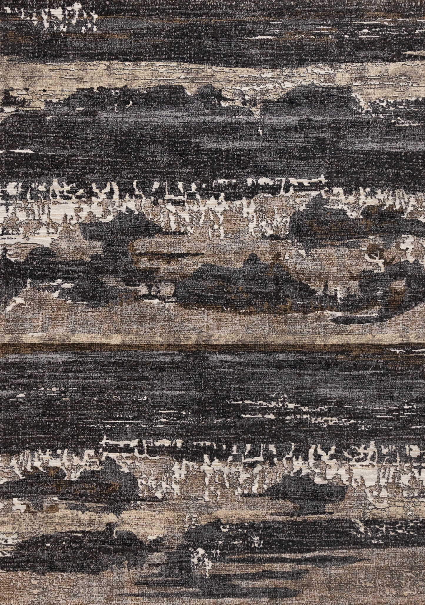 Alfombra contemporánea de color gris orgánico desgastado