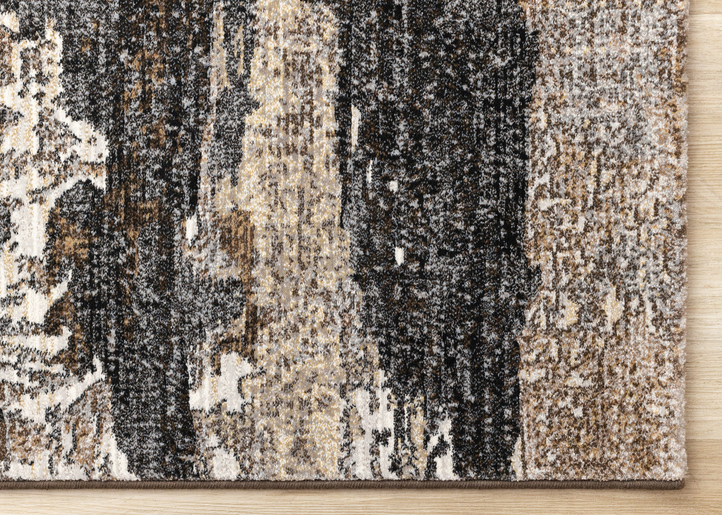 Alfombra contemporánea de color gris orgánico desgastado