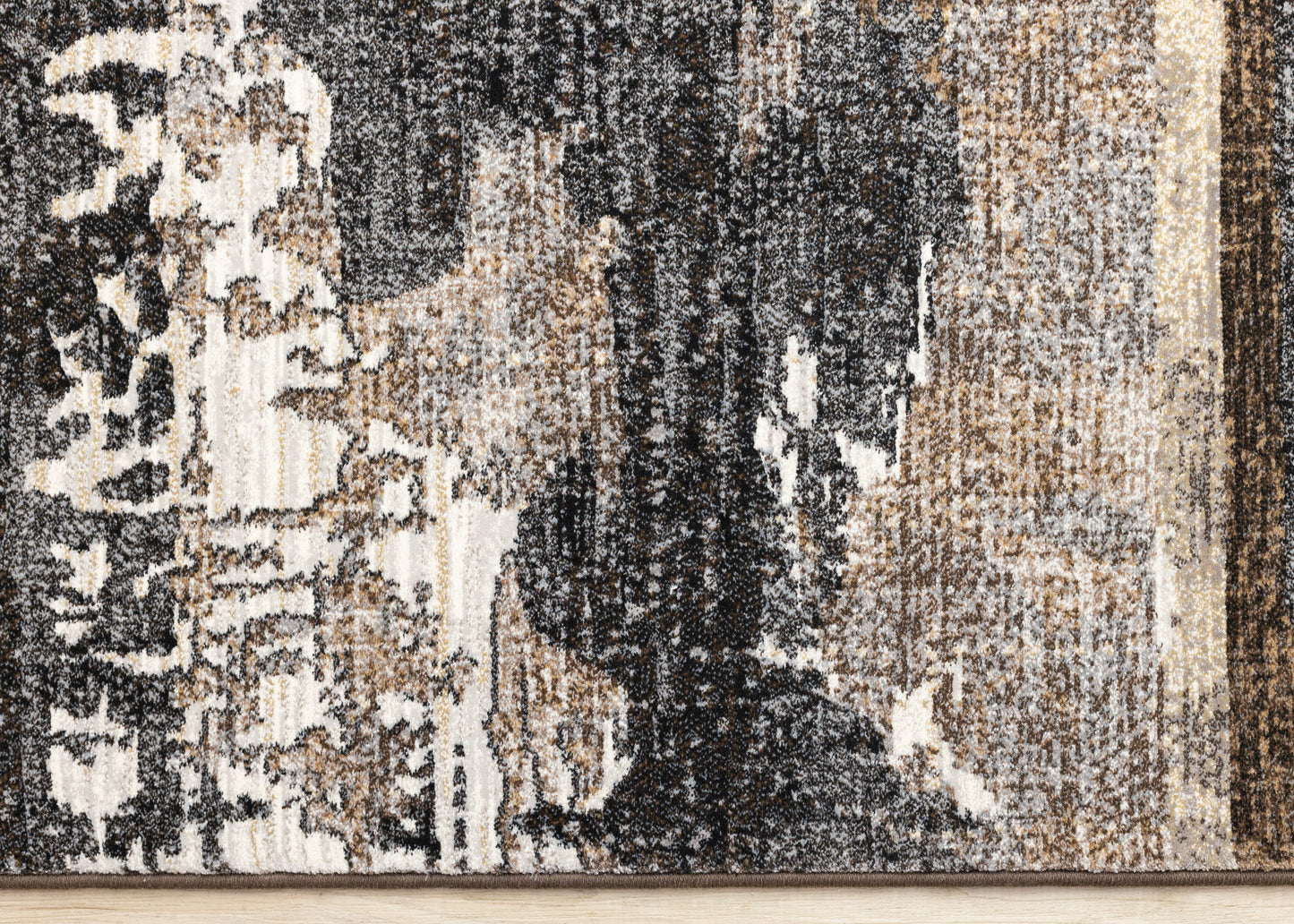 Alfombra contemporánea de color gris orgánico desgastado