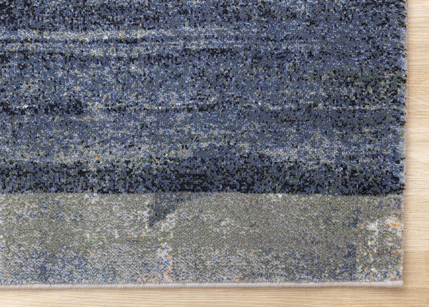 Contemporary Distressed Organic Blue Area Rug