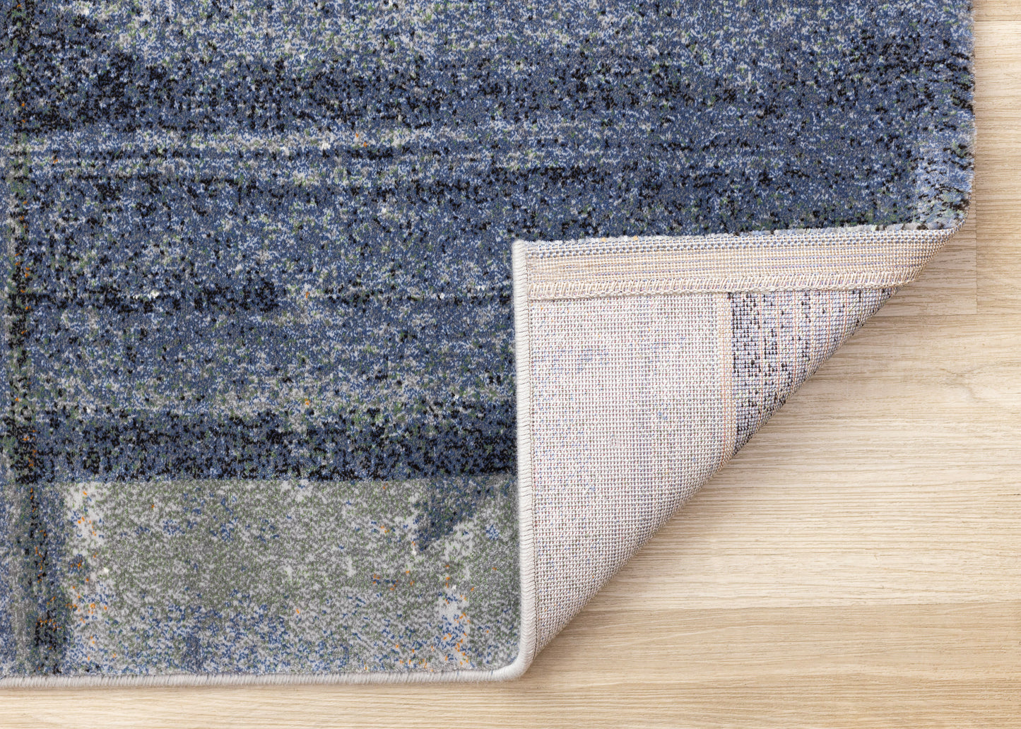Contemporary Distressed Organic Blue Area Rug