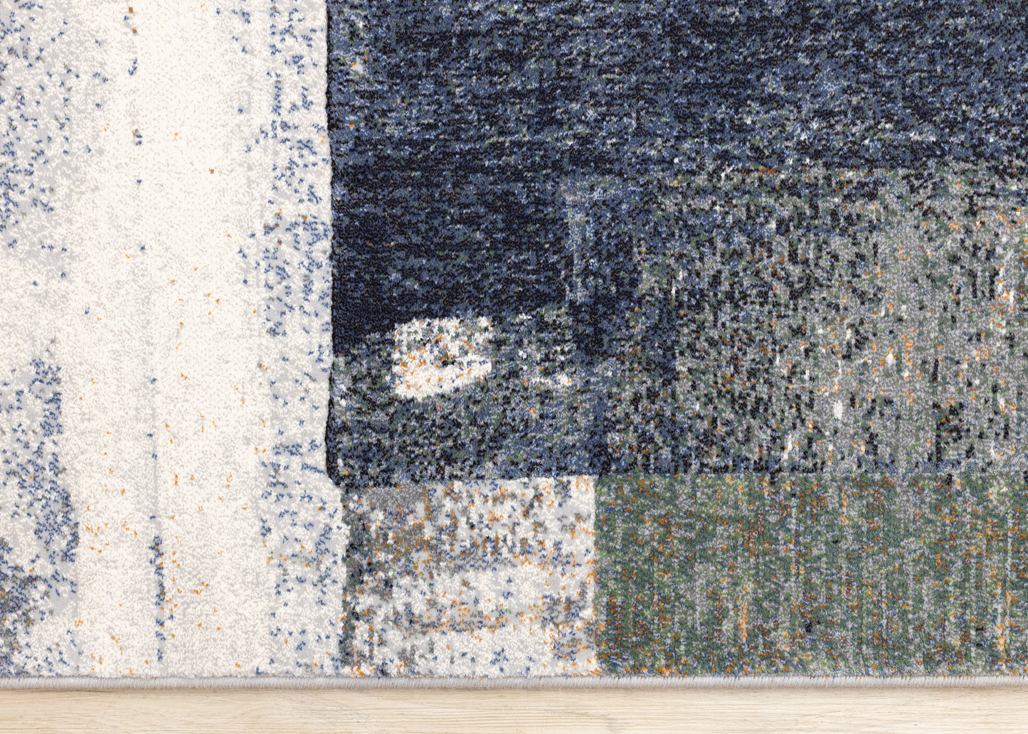 Contemporary Distressed Organic Blue Area Rug
