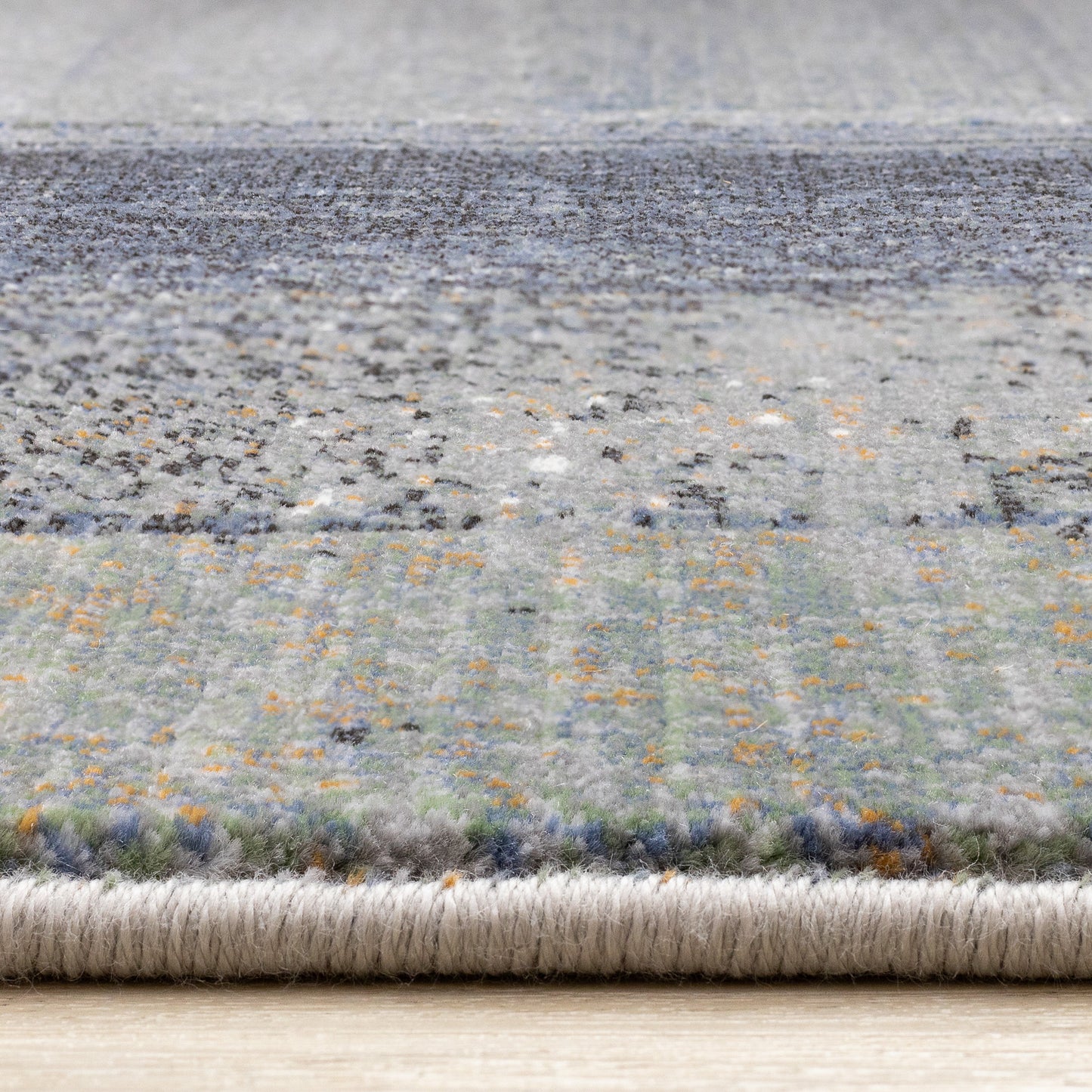 Contemporary Distressed Organic Blue Area Rug