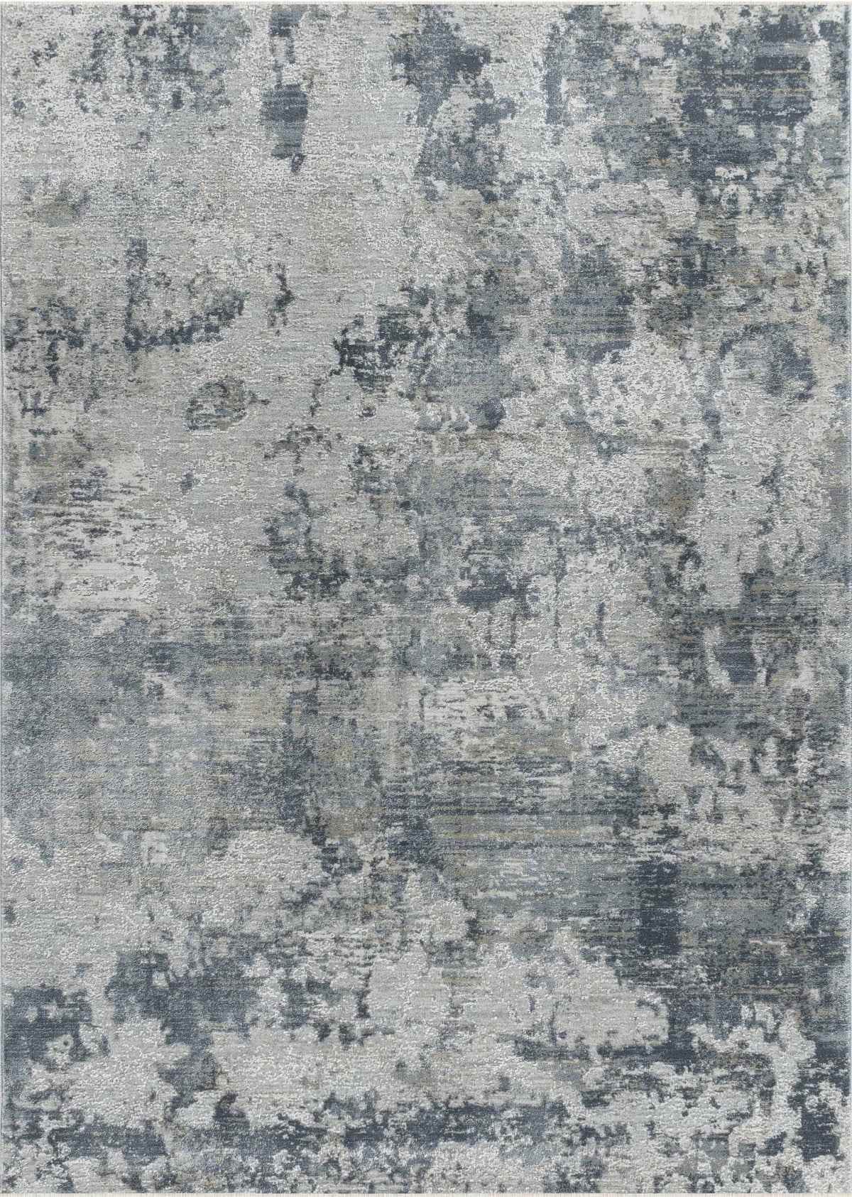 Tapis Eira abstrait contemporain bleu et gris