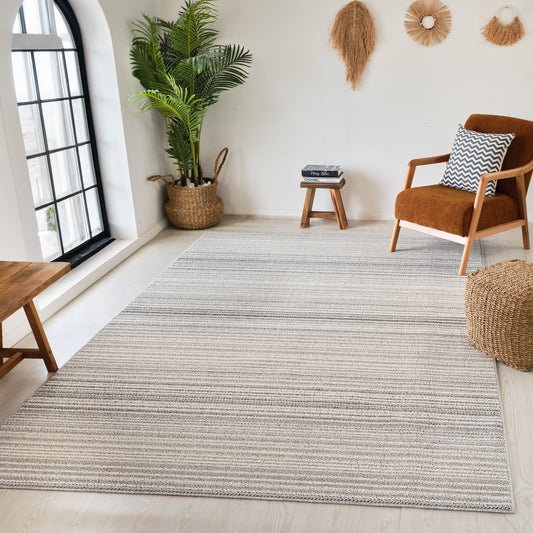 Tapis gris lignes modernes Jules
