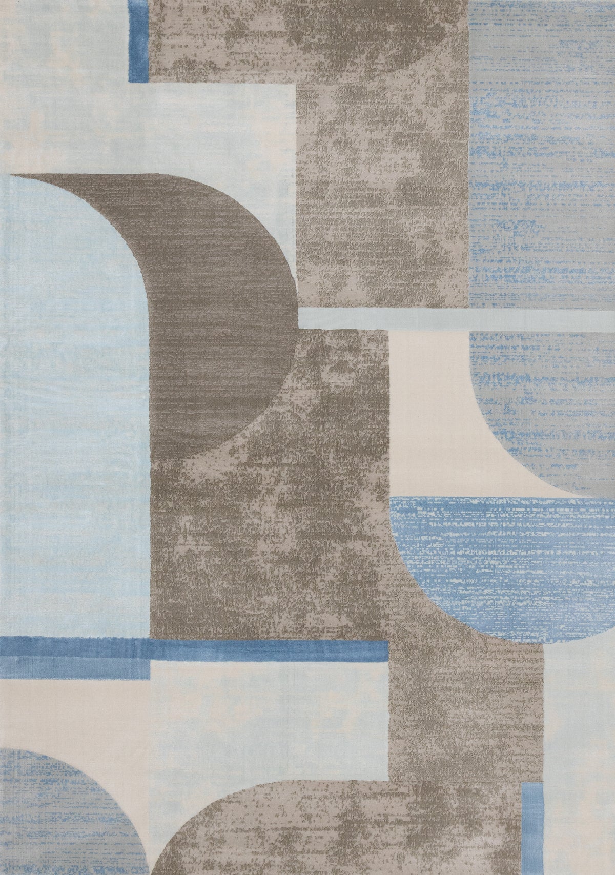 Delmar Geometric Contemporary Blue and Grey Indoor Rug