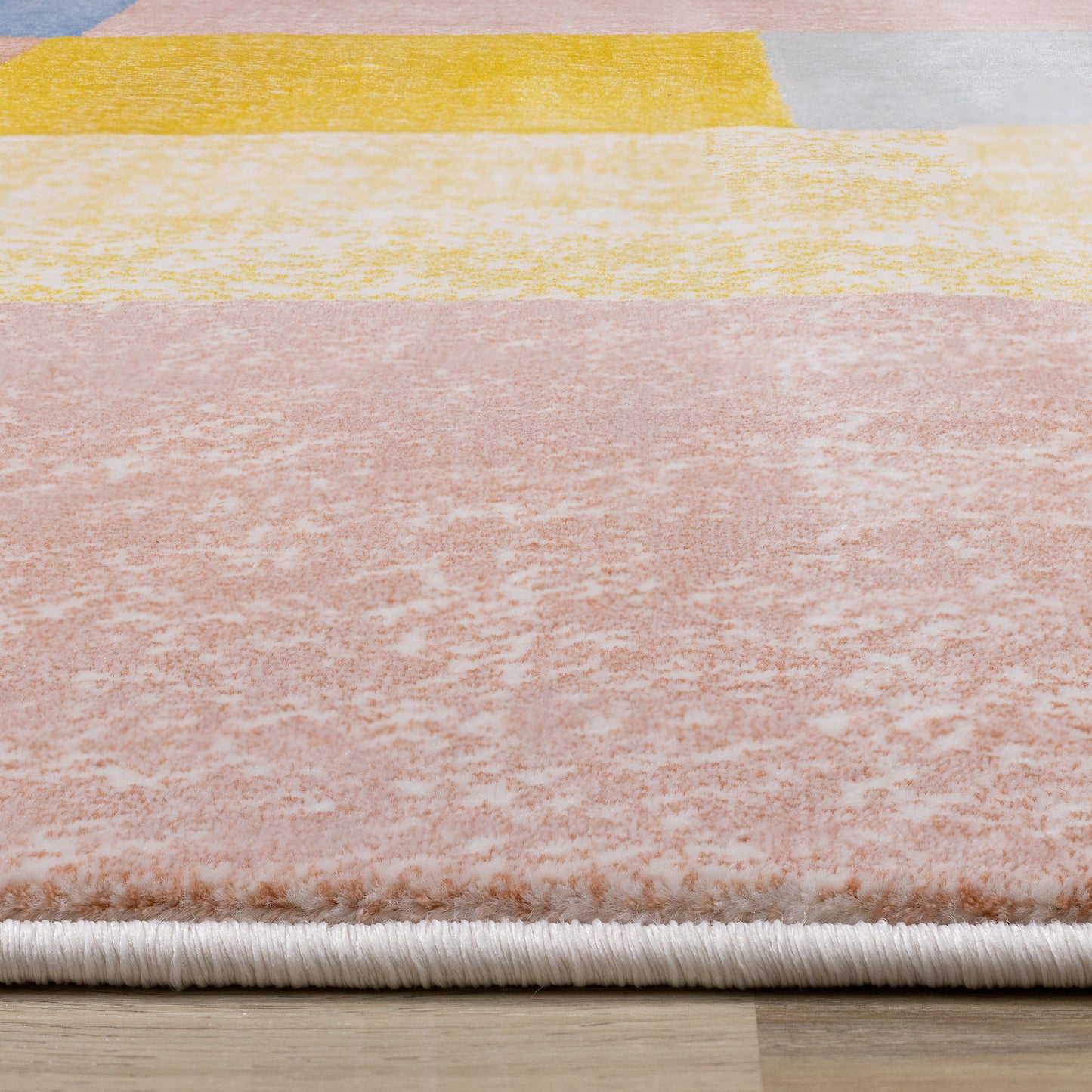 Contemporary Geometric Yellow Area Rug