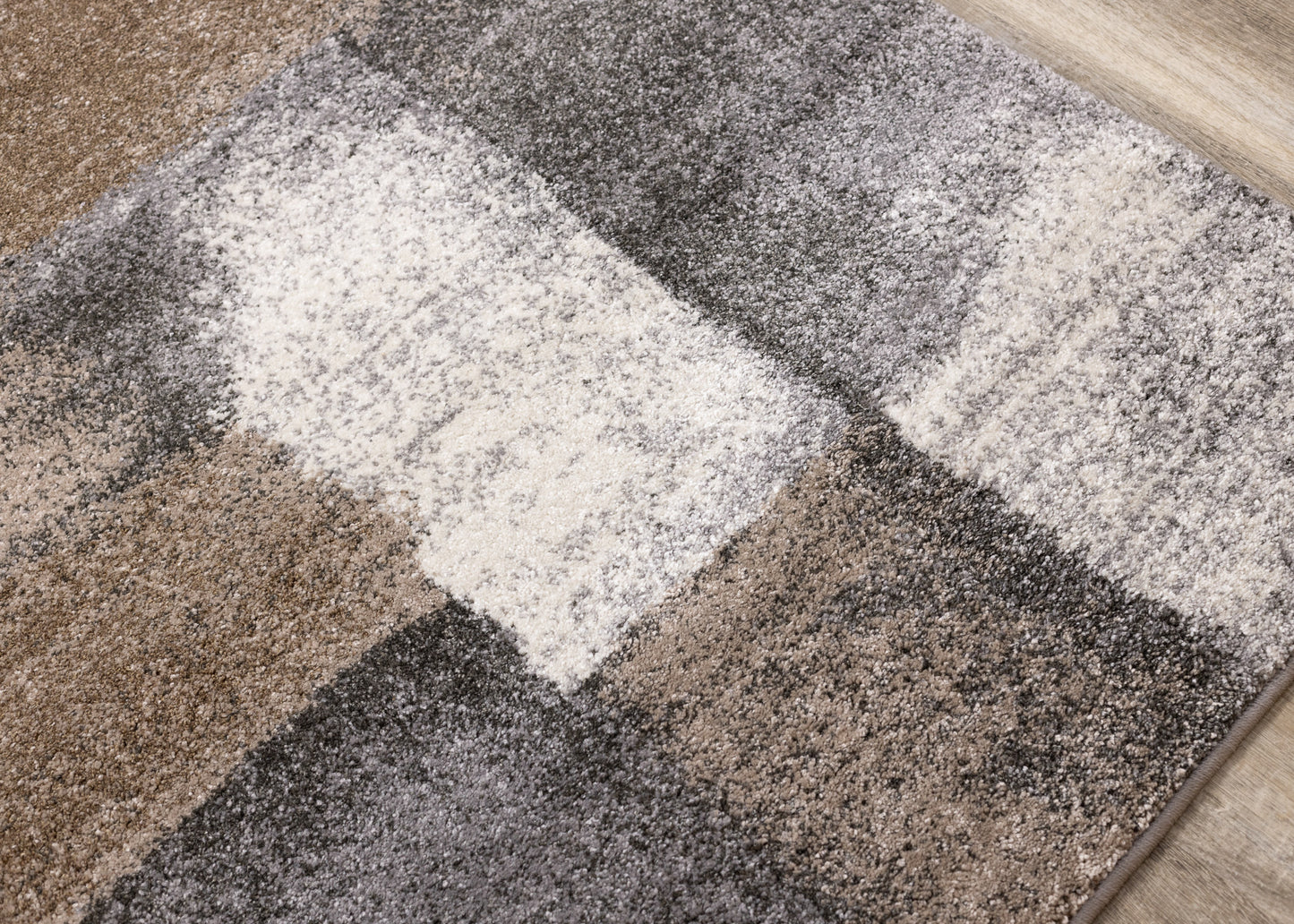 Alfombra geométrica contemporánea azul