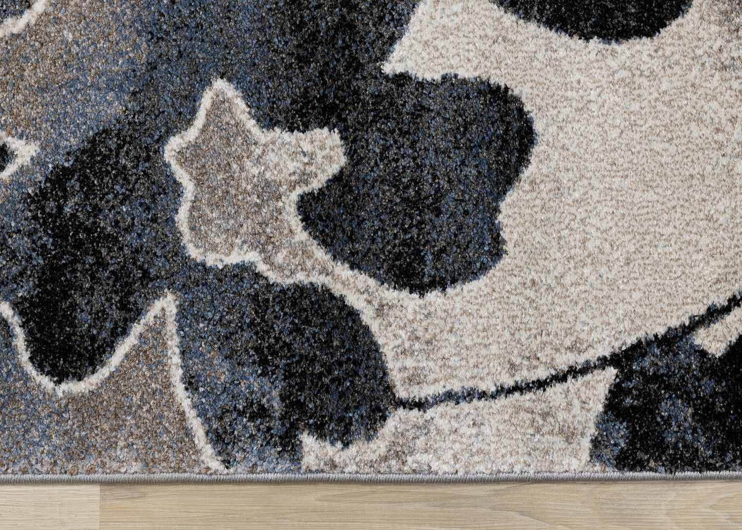 Contemporary Botanical Blue Area Rug