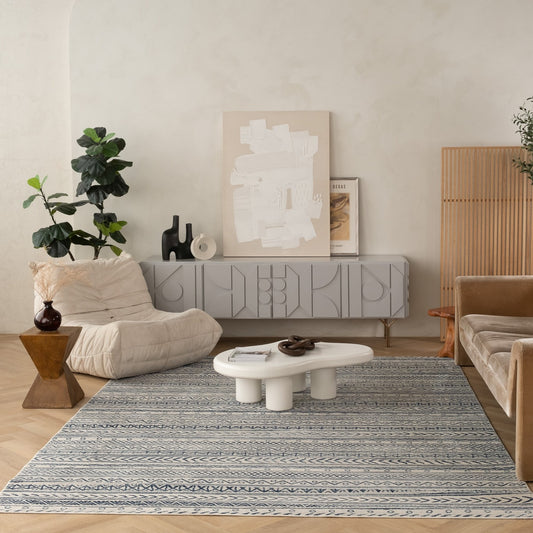 Havana Boho Contemporary Blue Rug