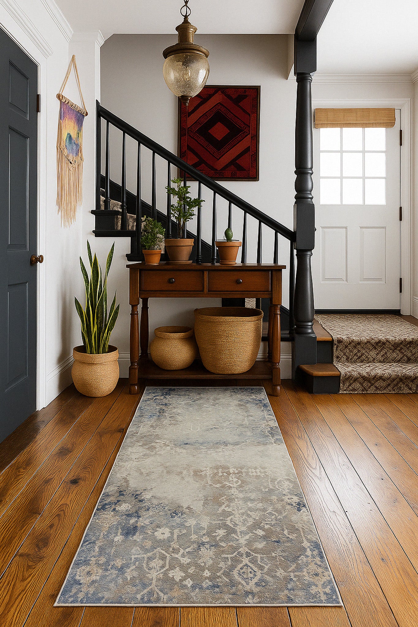 Havana Abstract Contemporary Blue Rug