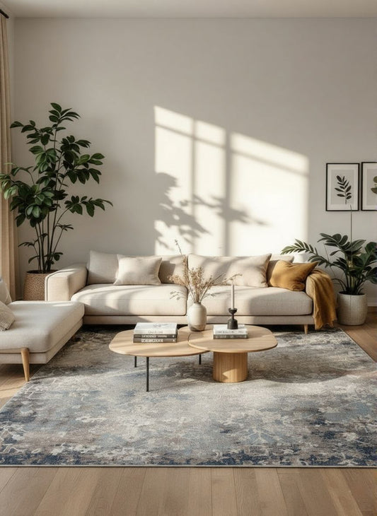 Havana Abstract Contemporary Blue Rug