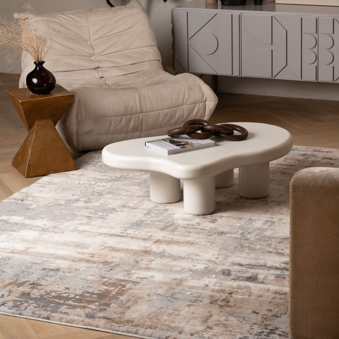 Vogue Abstract Contemporary Grey Rug