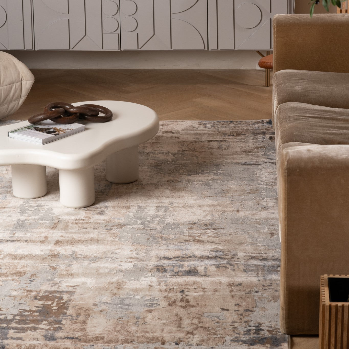 Vogue Abstract Contemporary Grey Rug
