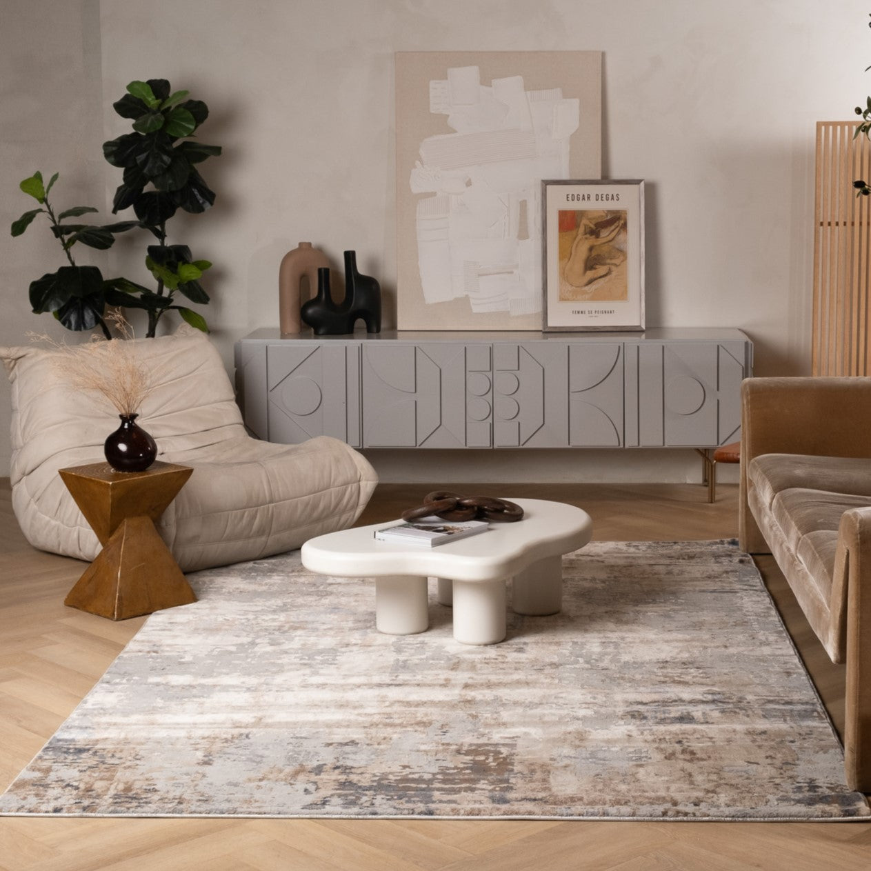 Vogue Abstract Contemporary Grey Rug