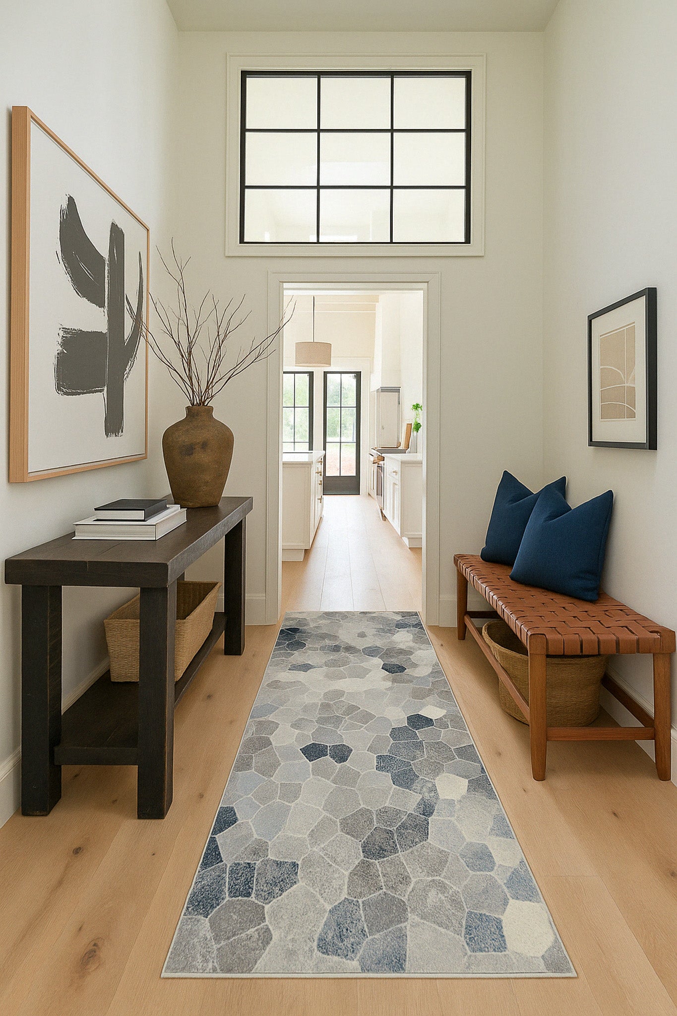 Havana Geometric Contemporary Blue Rug