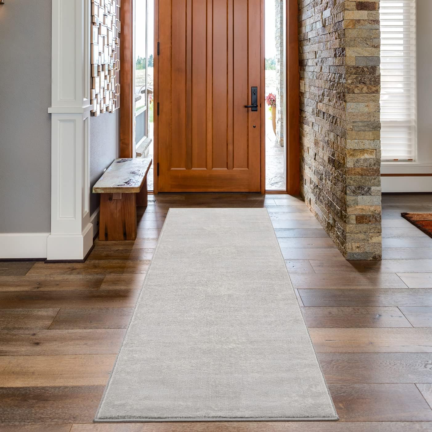 Tapis gris transitionnel moderne Havana