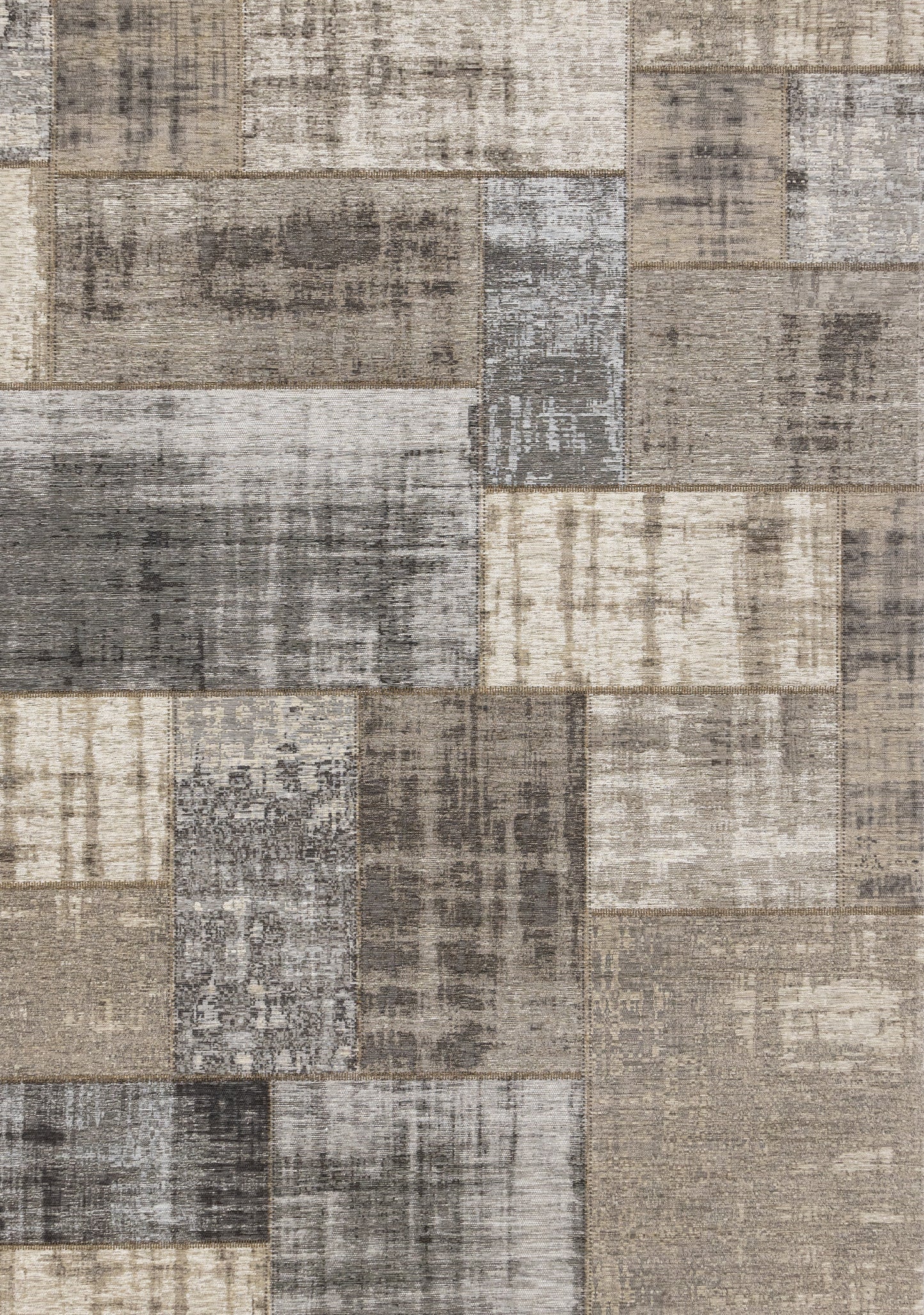 Alfombra contemporánea de patchwork gris