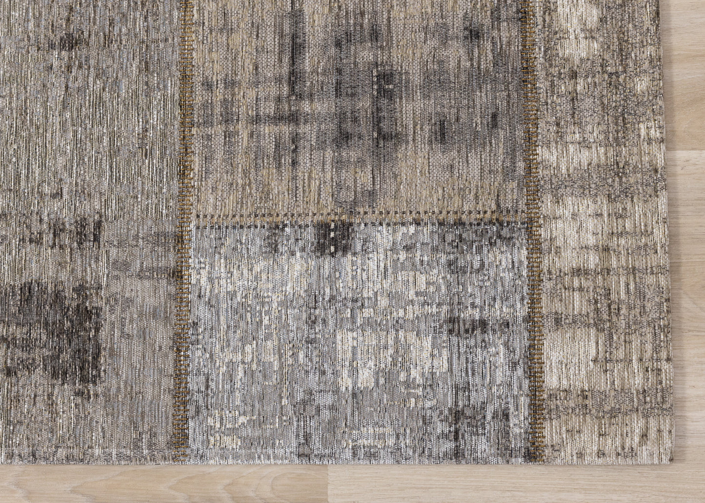 Alfombra contemporánea de patchwork gris