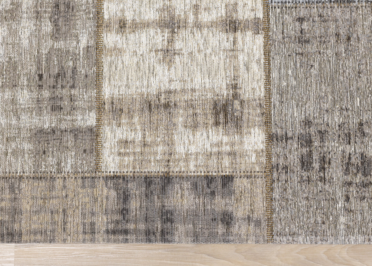 Alfombra contemporánea de patchwork gris
