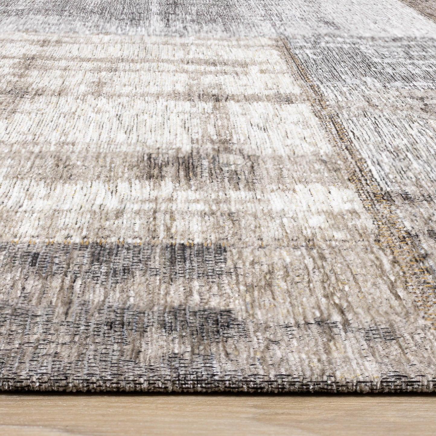 Alfombra contemporánea de patchwork gris