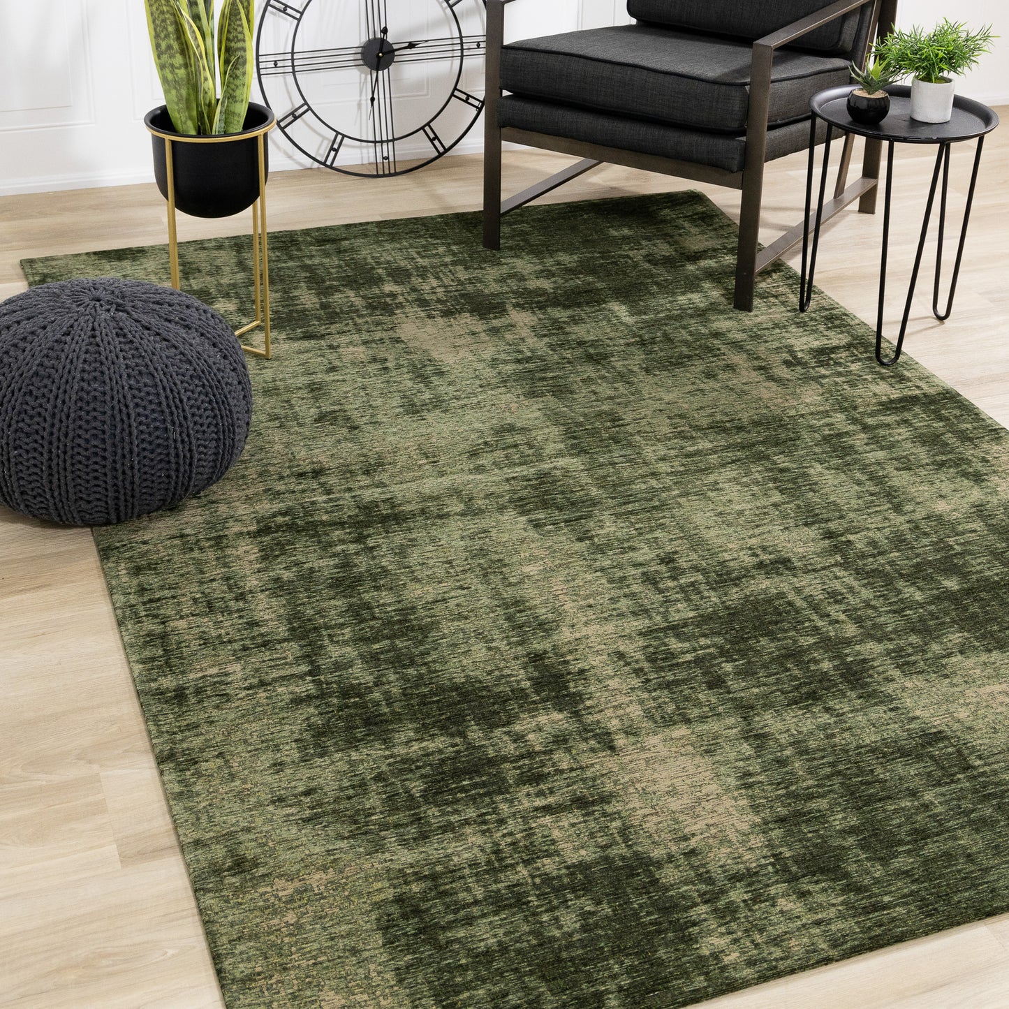 Modern Organic Green Area Rug