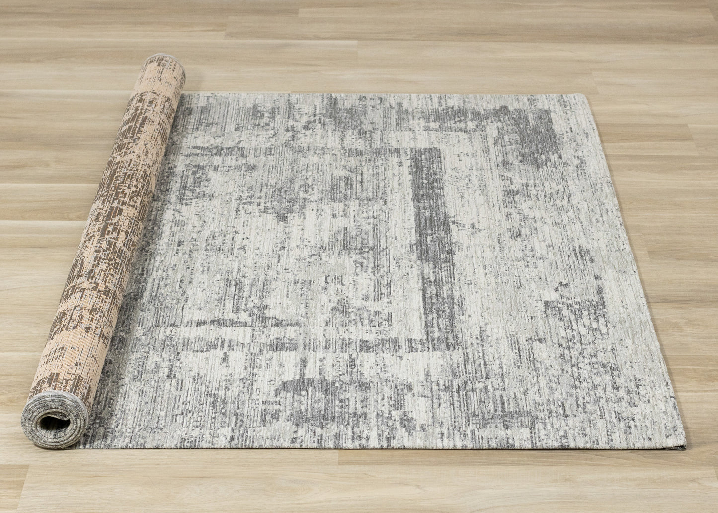 Alfombra moderna con borde gris