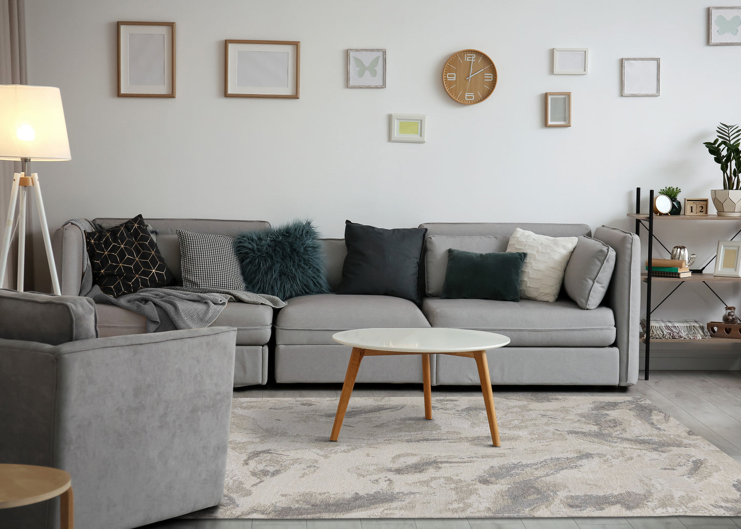 Modern Organic Cream Area Rug