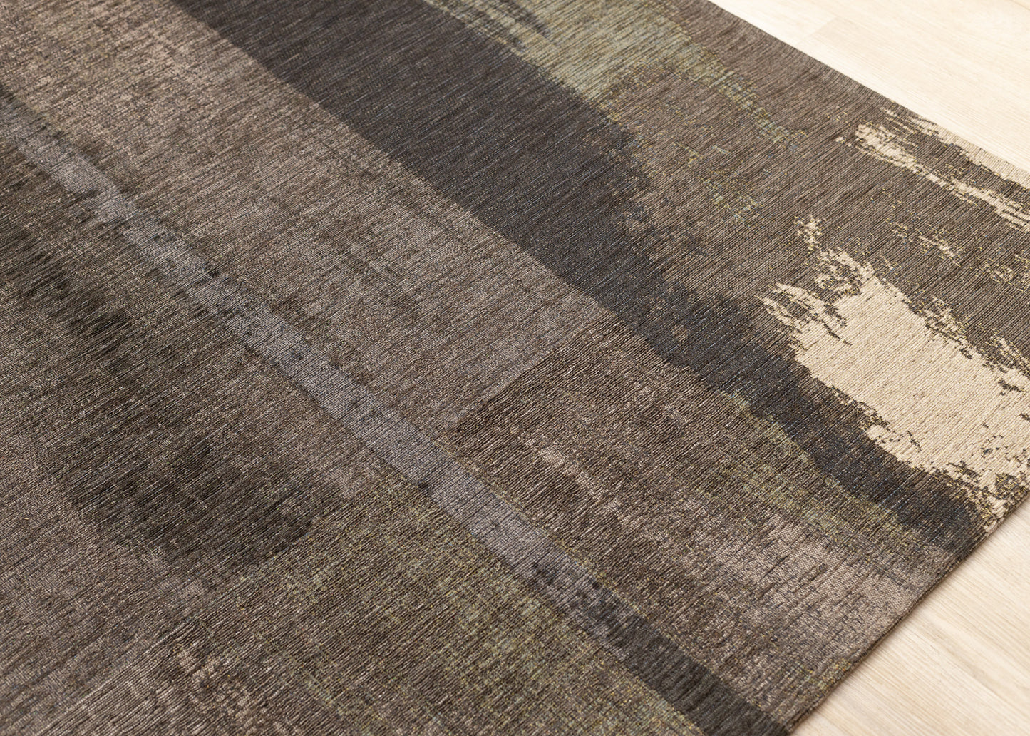 Contemporary Distressed Organic Brown Area Rug