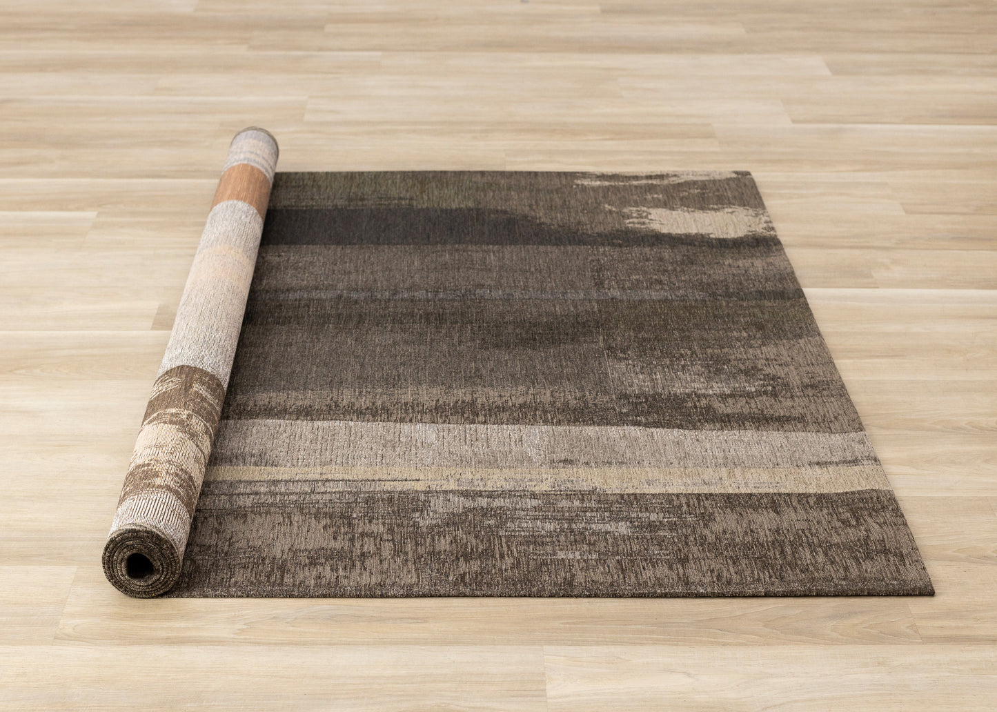 Contemporary Distressed Organic Brown Area Rug
